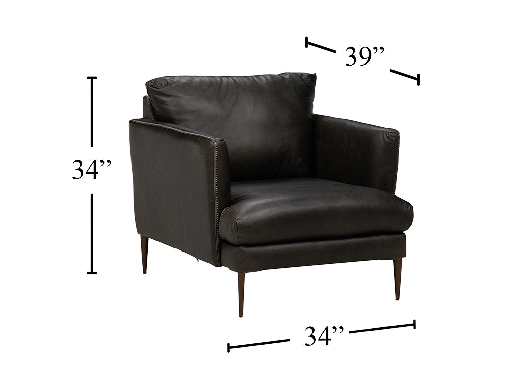 Waco Gray Leather Chair 7494 001 37602